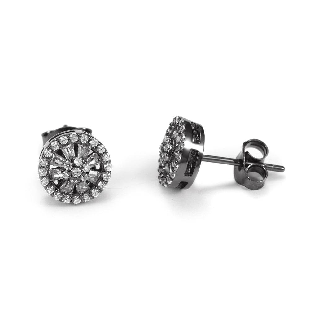 Circular diamond studded earrings-SSE108