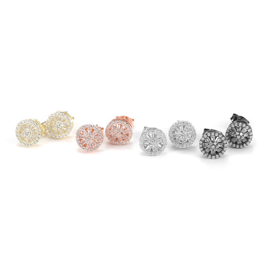 Circular diamond studded earrings-SSE108