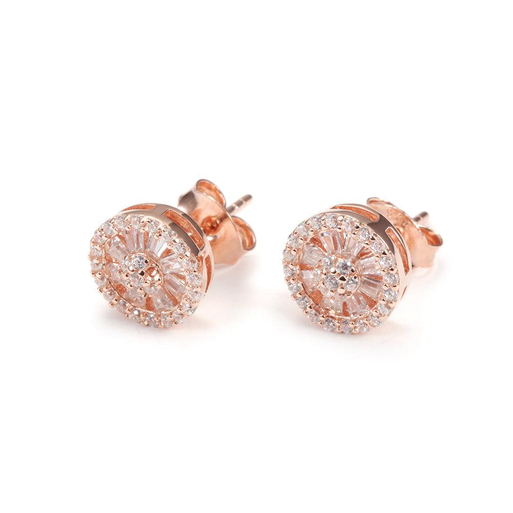 Circular diamond studded earrings-SSE108