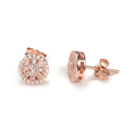 Circular diamond studded earrings-SSE108