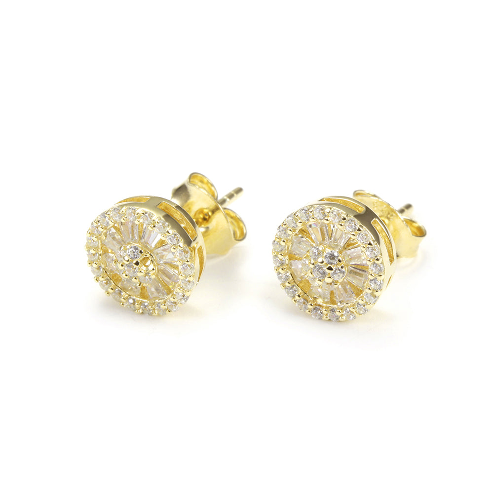 Circular diamond studded earrings-SSE108