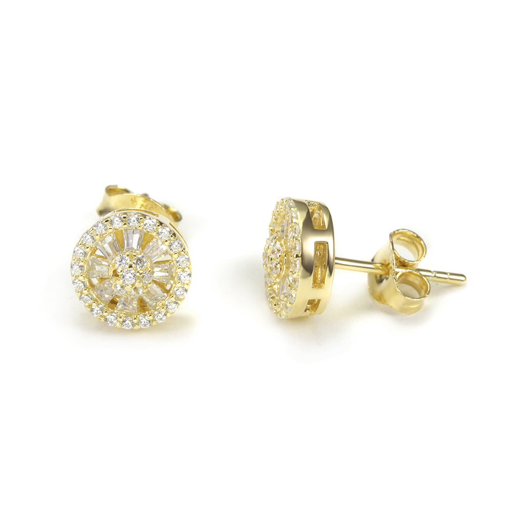 Circular diamond studded earrings-SSE108