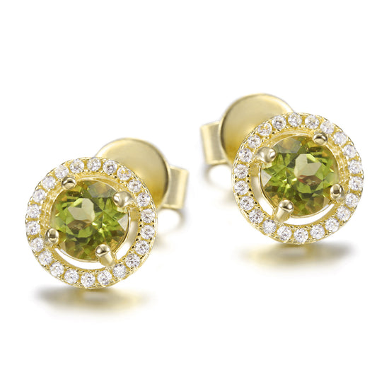 Circular large diamond earrings-SSE110GN