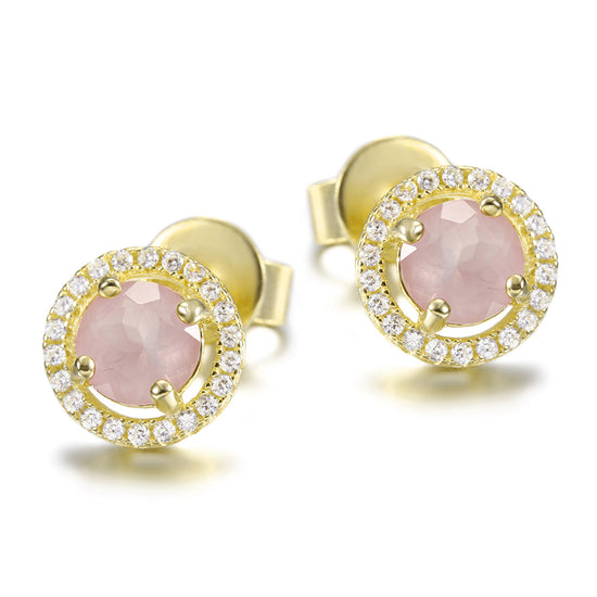 Circular large diamond earrings-SSE110PI