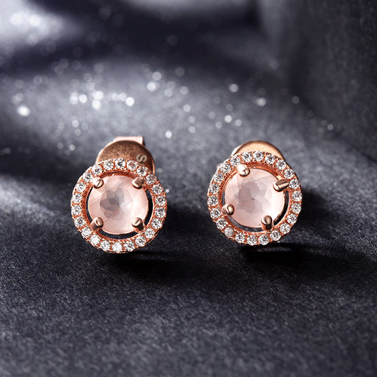 Circular large diamond earrings-SSE110PI