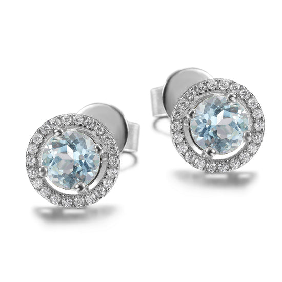 Circular large diamond earrings-SSE110BL