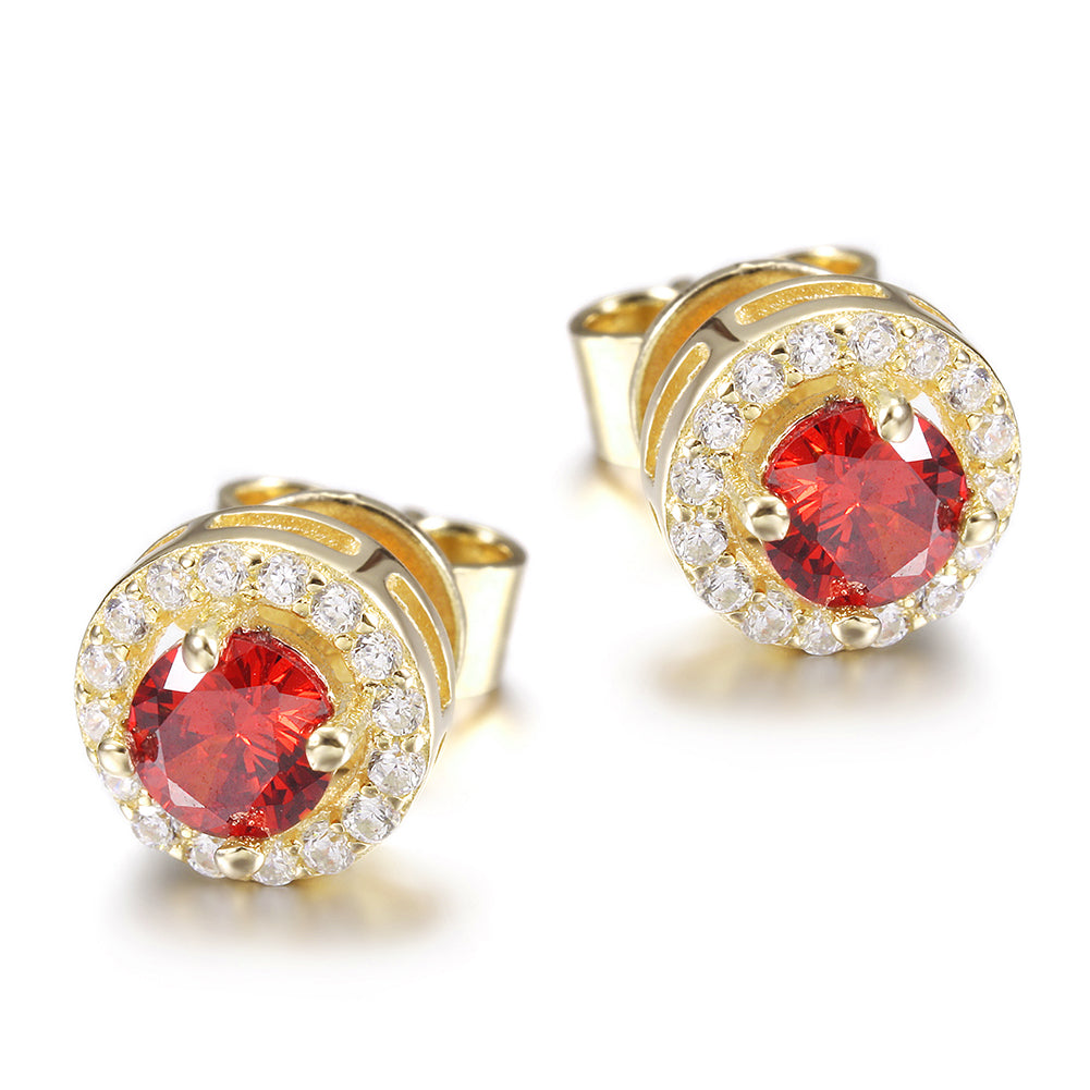 Red diamond earrings-SSE114RD