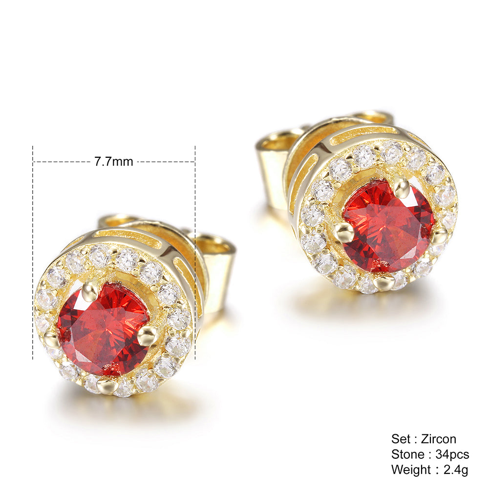 Round large CZ earrings-SSE114WT