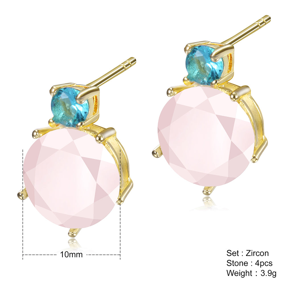 Polygonal diamond studded earrings-SSE115