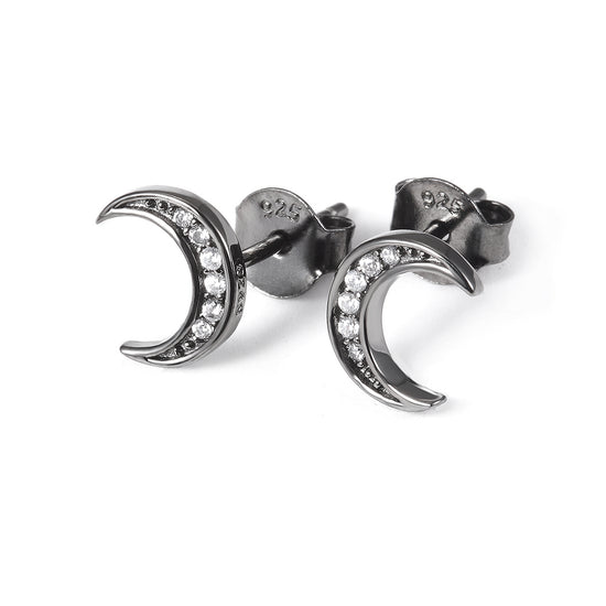 Moon studded diamond earrings-SSE125