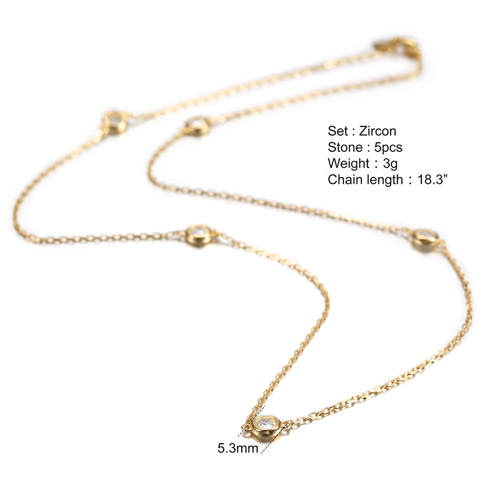 CZ Charm Chain Necklace - SSN142