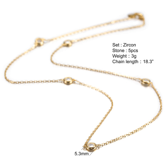 CZ Charm Chain Necklace - SSN142