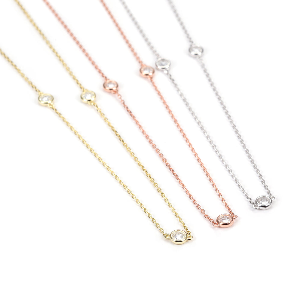 CZ Charm Chain Necklace - SSN142