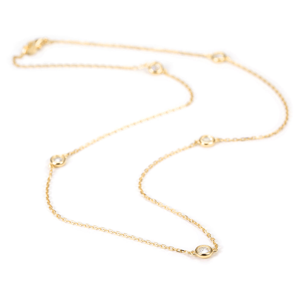 CZ Charm Chain Necklace - SSN142