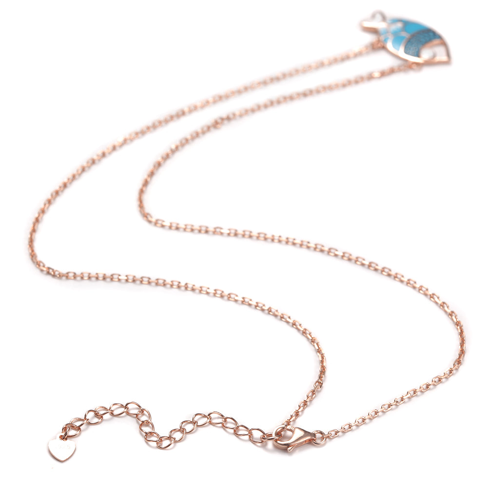 Fish Pendant Rose Gold Necklace -SSN149