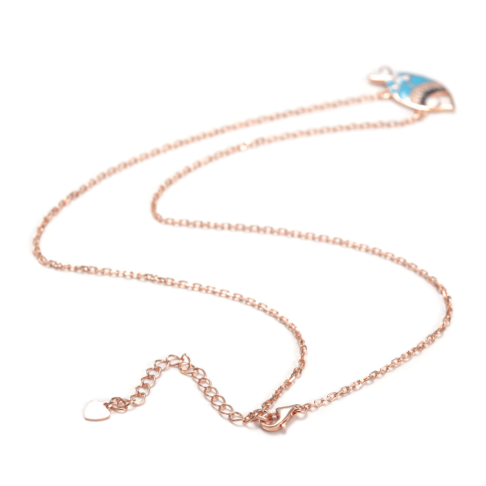 Fish Pendant Rose Gold Necklace -SSN149