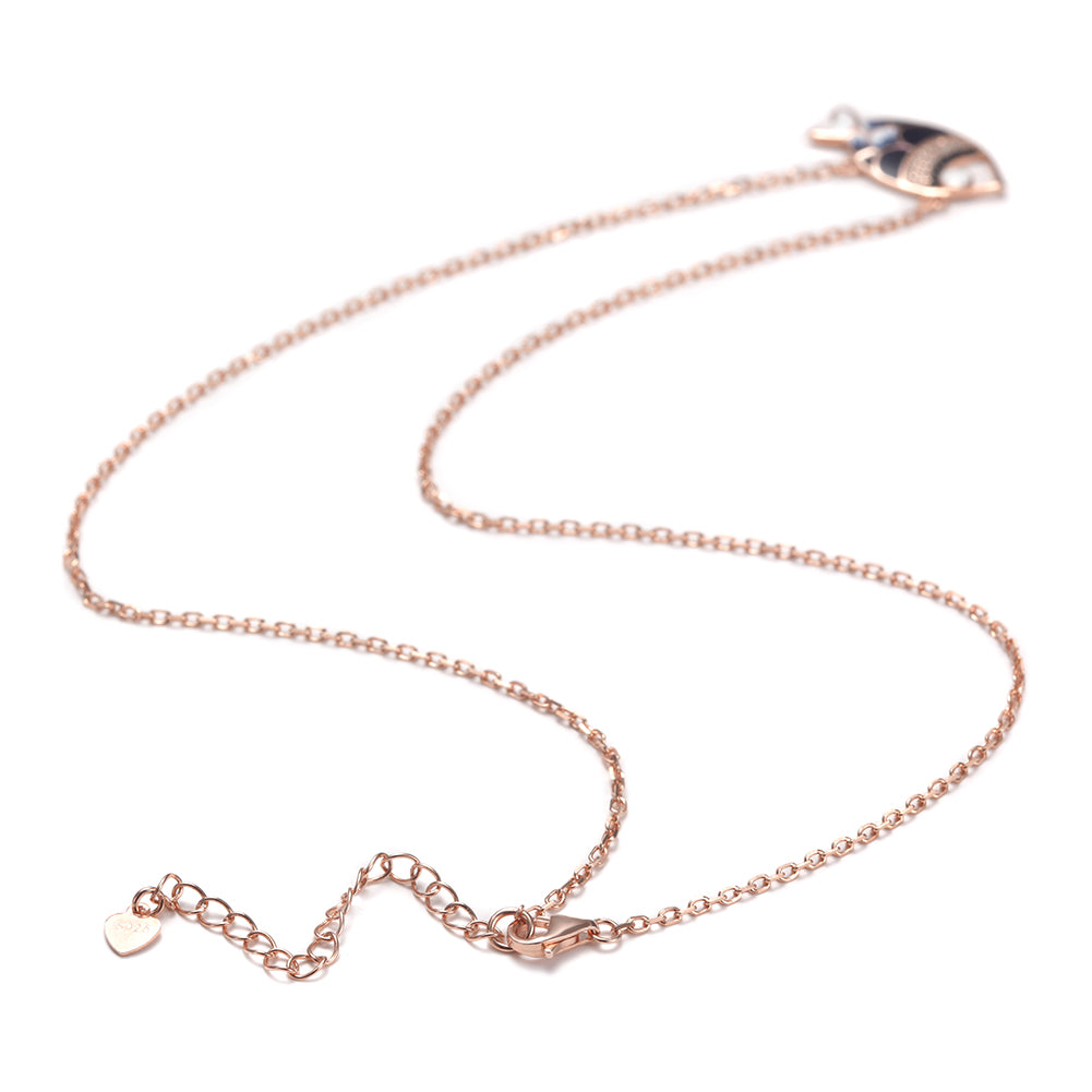 Fish Pendant Rose Gold Necklace -SSN149