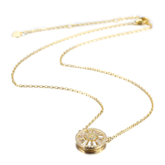 Gold CZ Pendant Necklace - SSN152