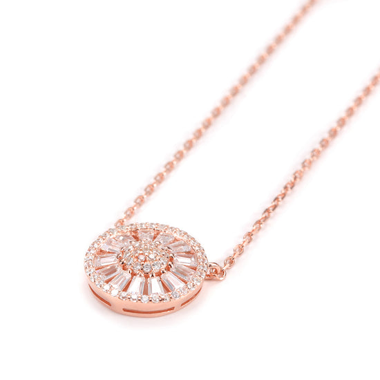 Gold CZ Pendant Necklace - SSN152