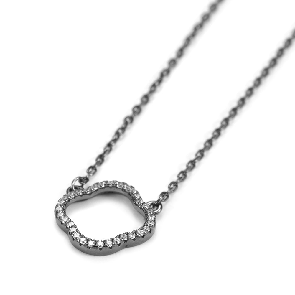 Sterling Silver Flower Shape Necklace - SSN153