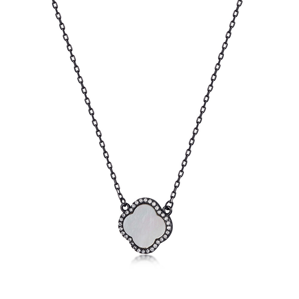 Sterling Silver Flower Shell Pendant Necklace - SSN164