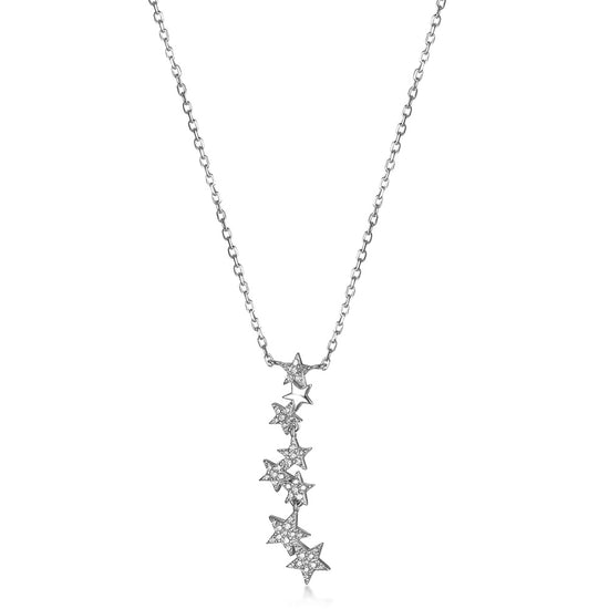 Stars CZ Pendant Necklace - SSN173