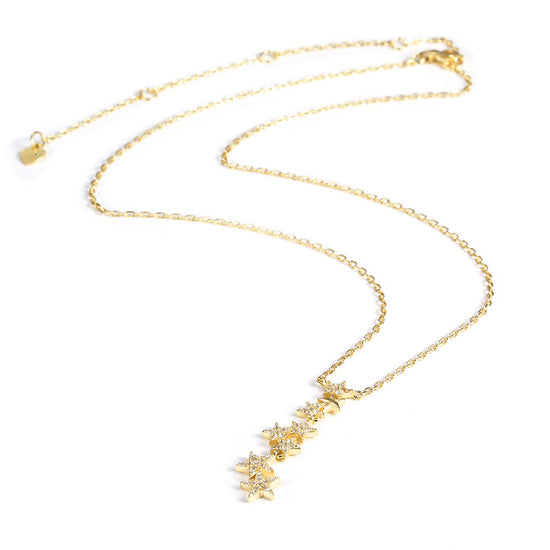 Stars CZ Pendant Necklace - SSN173