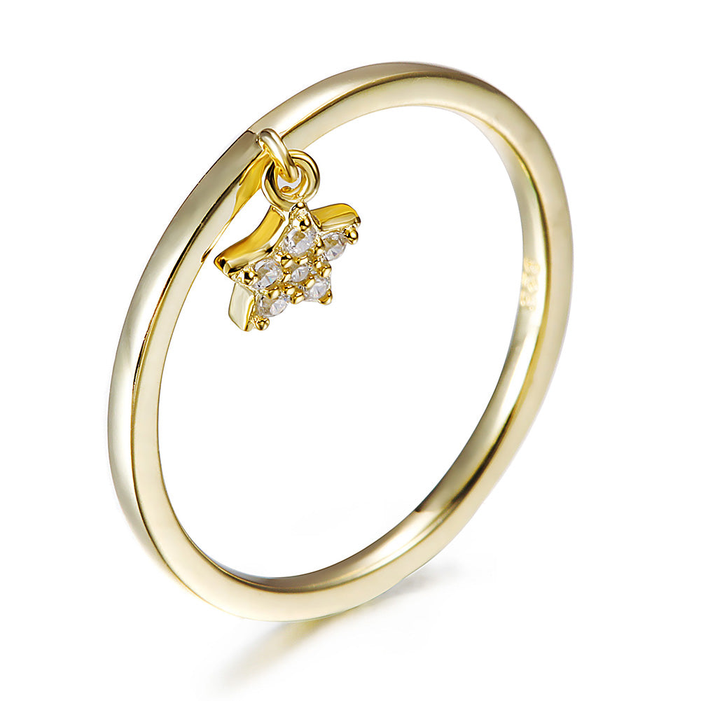 Five pointed star smooth ring-SSR074