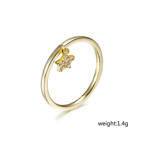 Five pointed star smooth ring-SSR074