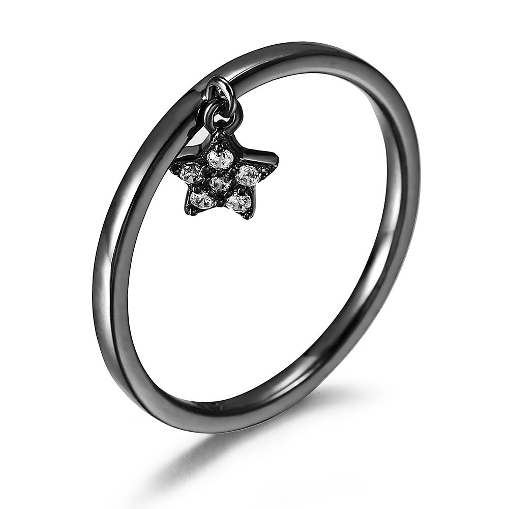 Five pointed star smooth ring-SSR074