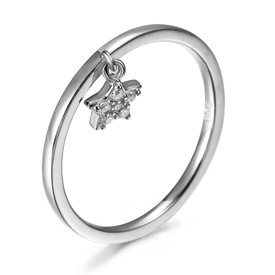 Five pointed star smooth ring-SSR074