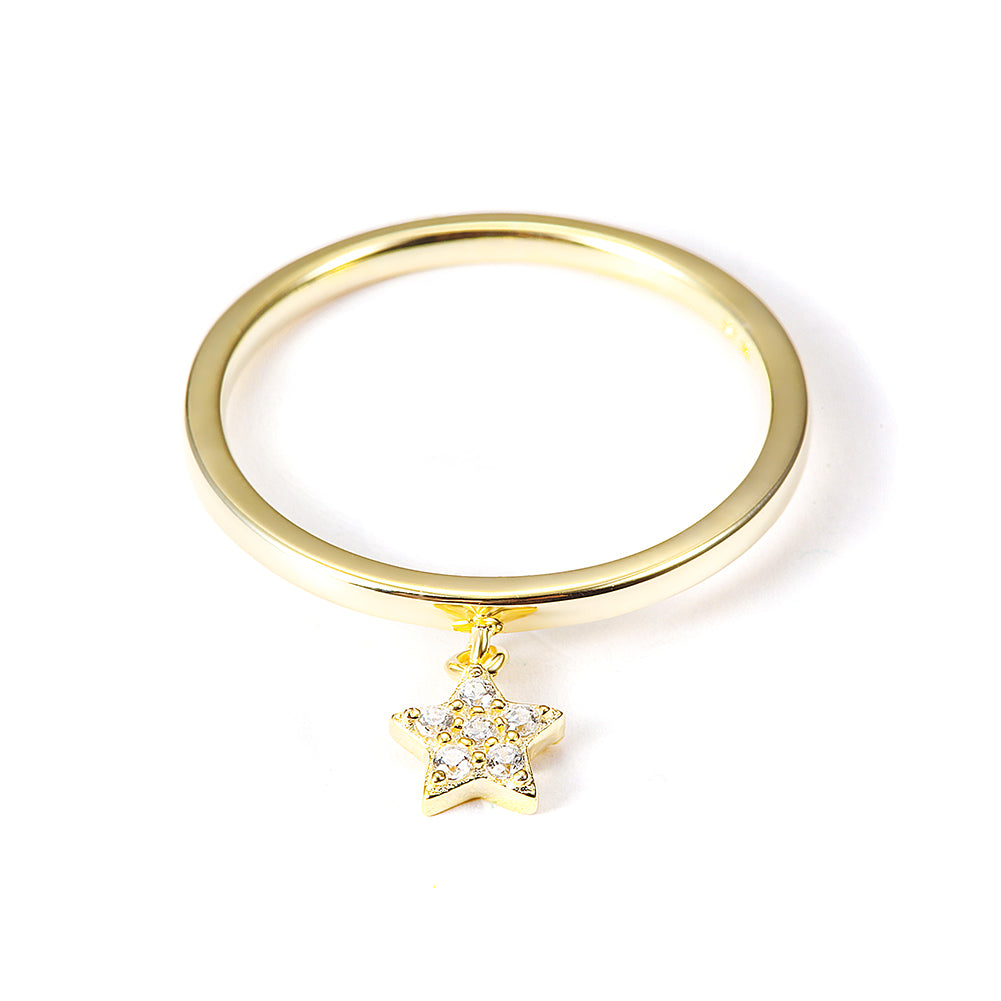 Five pointed star smooth ring-SSR074