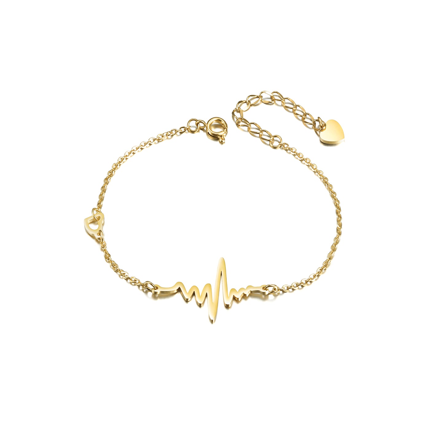 Lifeline Heartbeat Gold Plated Silver Bracelet - Gem O Sparkle