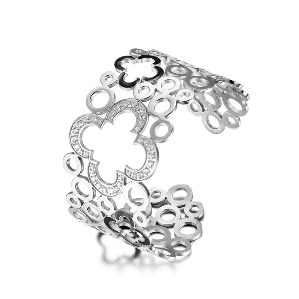 Hollow Clover Wide Cuff Bracelet – Ciunofor