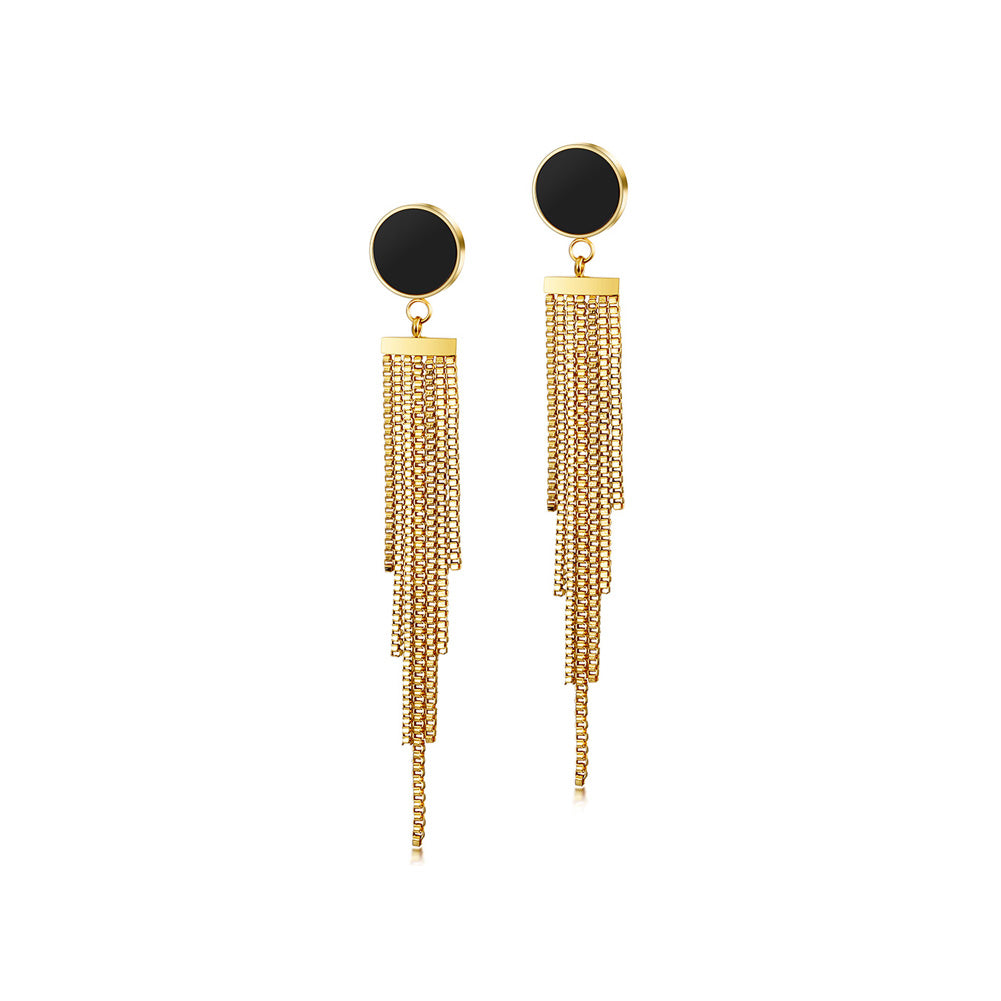 Fringe Huggies | Gold Metal | Cute Statement Earrings for Women & Girls | Pierced, Stud, Dangle, Cool | Puravida